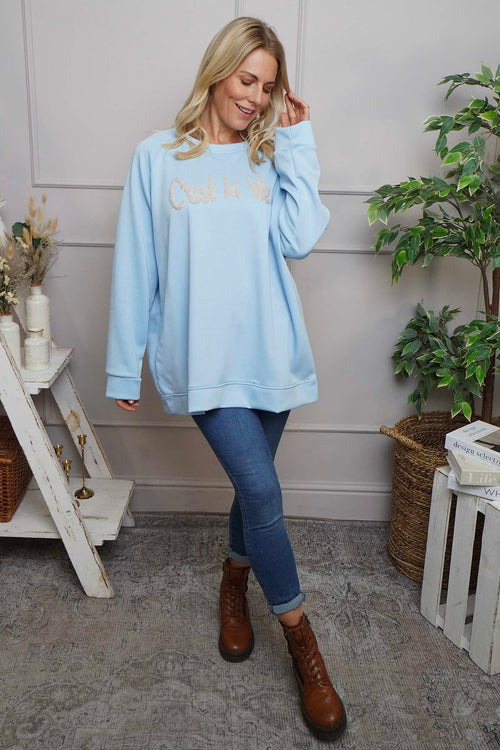 C'est La Vie Sweatshirt Light Blue - Image 2