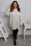 Love Knitted Jumper Dress Stone