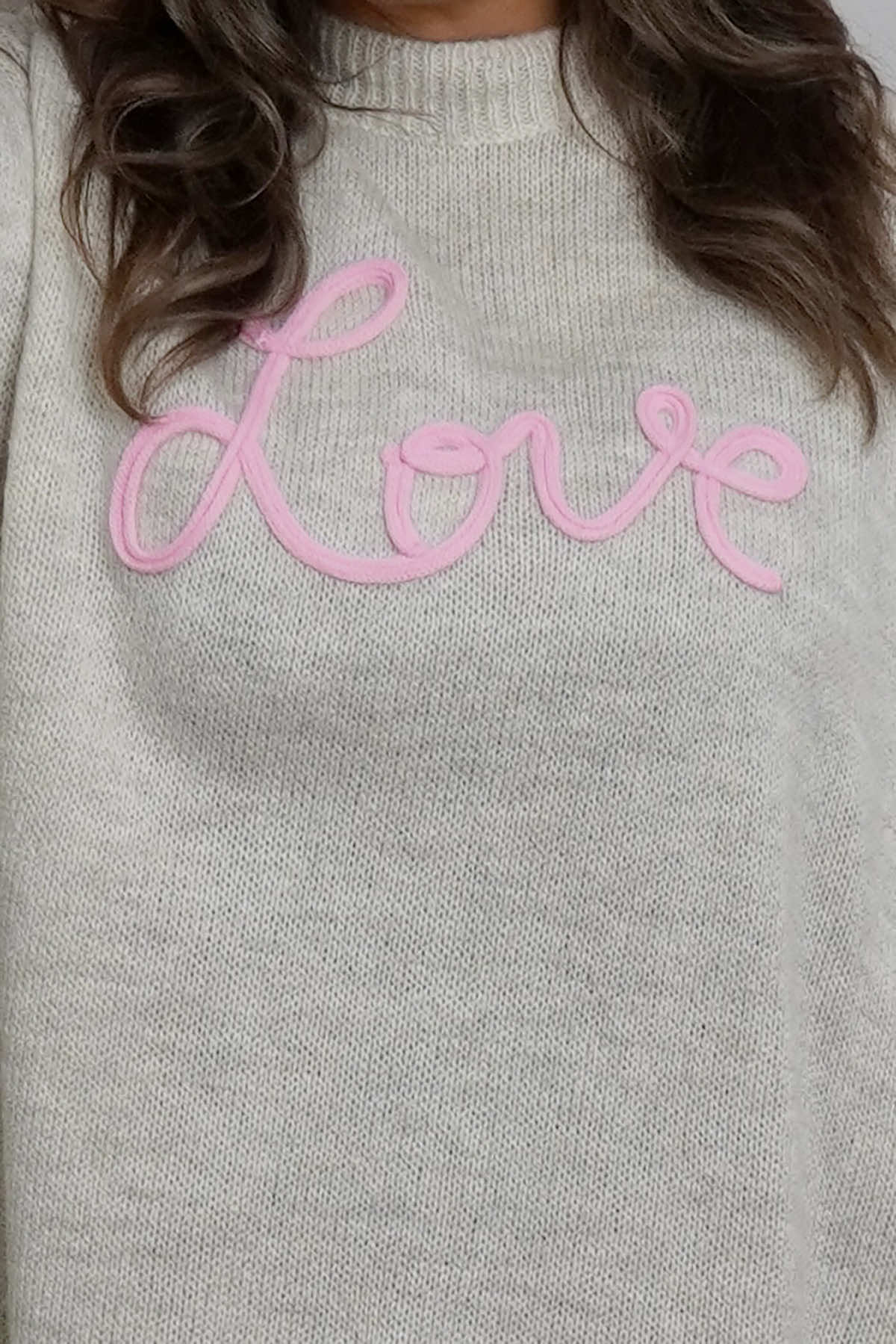 Love Knitted Jumper Dress Stone