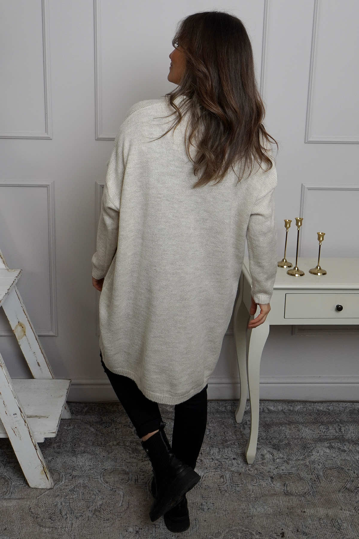 Love Knitted Jumper Dress Stone