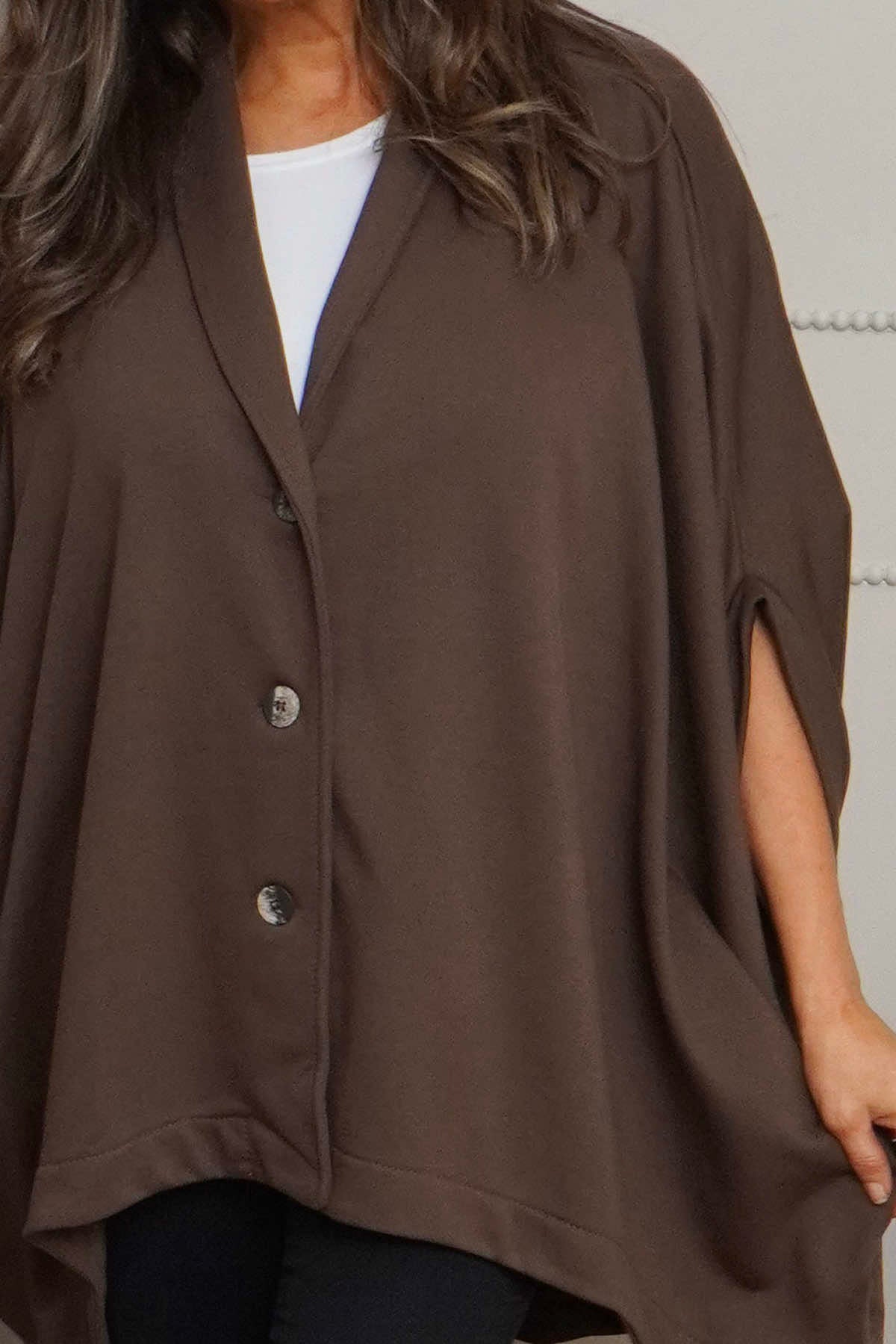 Carleen Batwing Cotton Jacket Cocoa