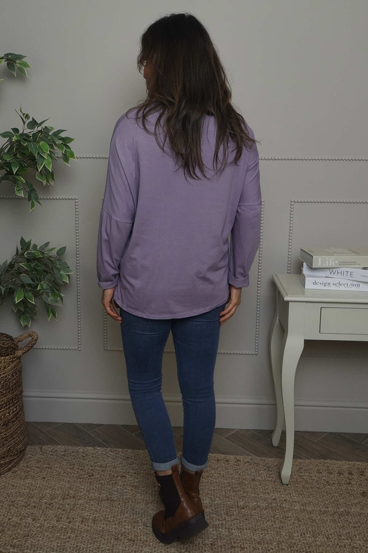 Cherie Heart Cotton Top Purple