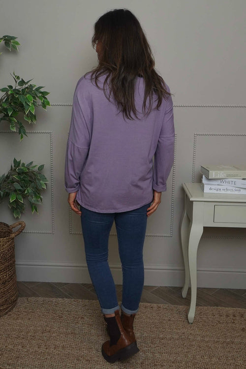 Cherie Heart Cotton Top Purple - Image 4