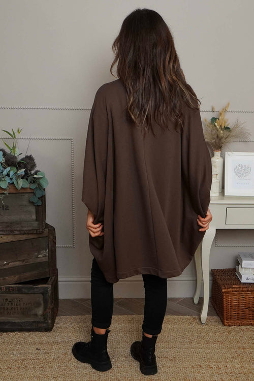 Carleen Batwing Cotton Jacket Cocoa - Image 4