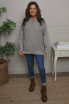 Nyree Button Cotton Top Mocha
