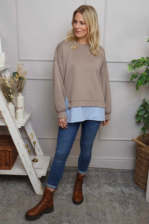 Gail Layer Detail Top Mocha - Image 1