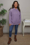 Nyree Button Cotton Top Purple