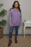 Nyree Button Cotton Top Purple