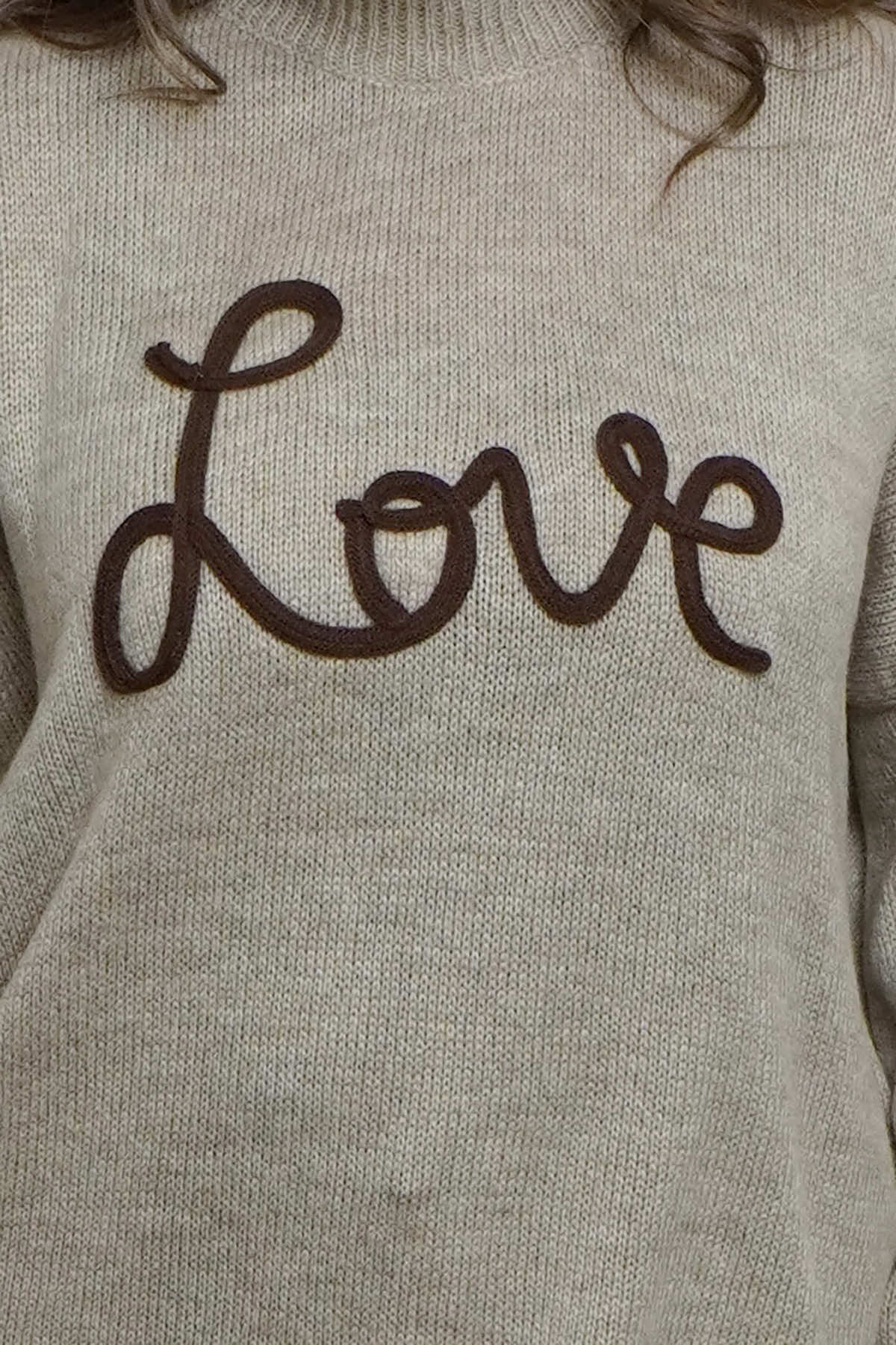 Love Knitted Jumper Dress Mocha