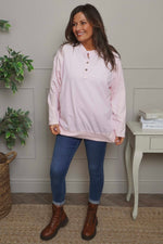 Nyree Button Cotton Top Pink Pink - Nyree Button Cotton Top Pink