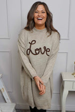 Love Knitted Jumper Dress Mocha Mocha - Love Knitted Jumper Dress Mocha