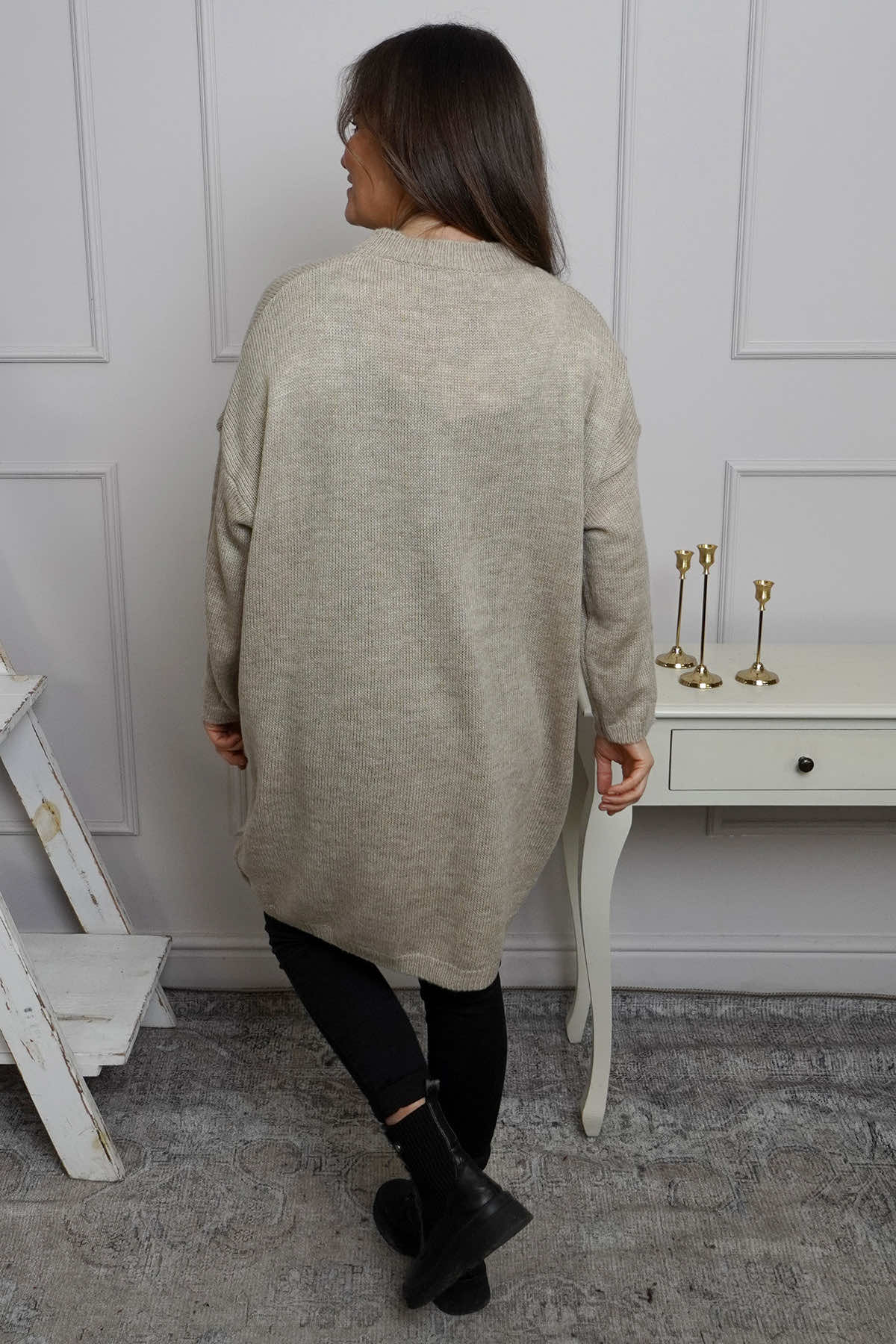 Love Knitted Jumper Dress Mocha