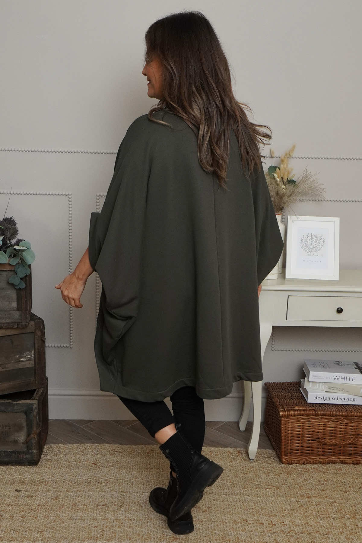 Carleen Batwing Cotton Jacket Khaki