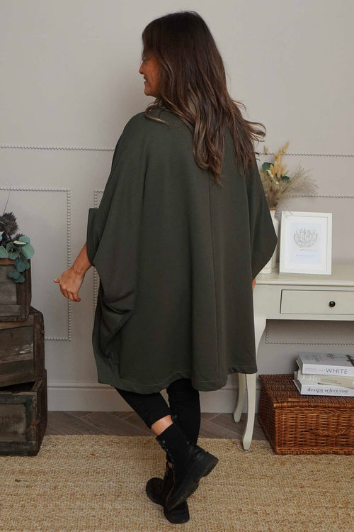 Carleen Batwing Cotton Jacket Khaki - Image 4