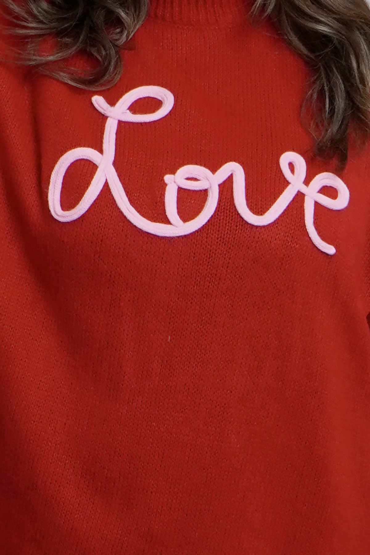 Love Knitted Jumper Dress Red