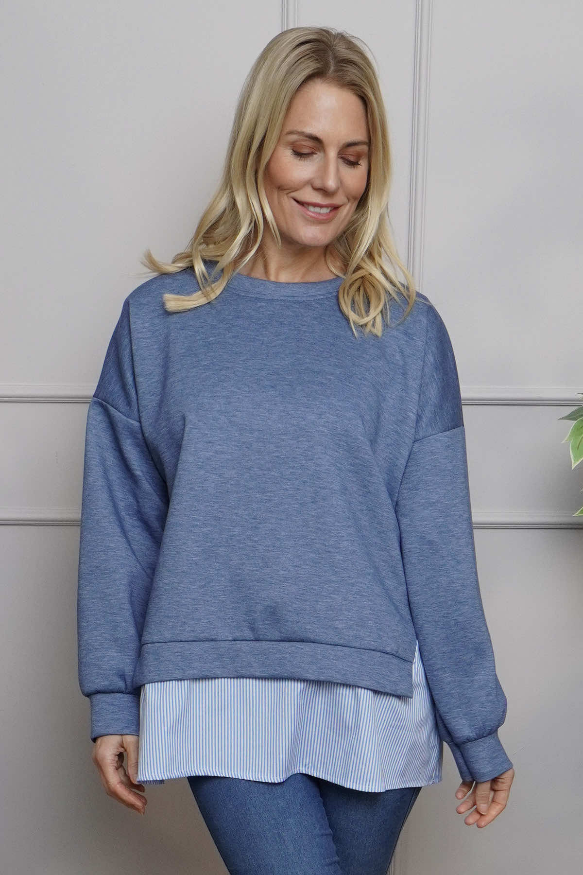 Gail Layer Detail Top Blue