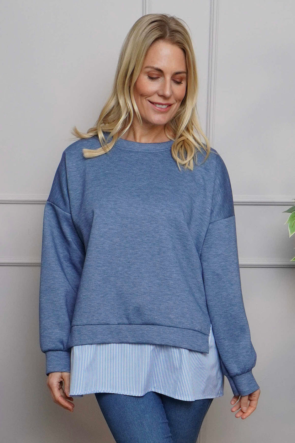 Gail Layer Detail Top Blue