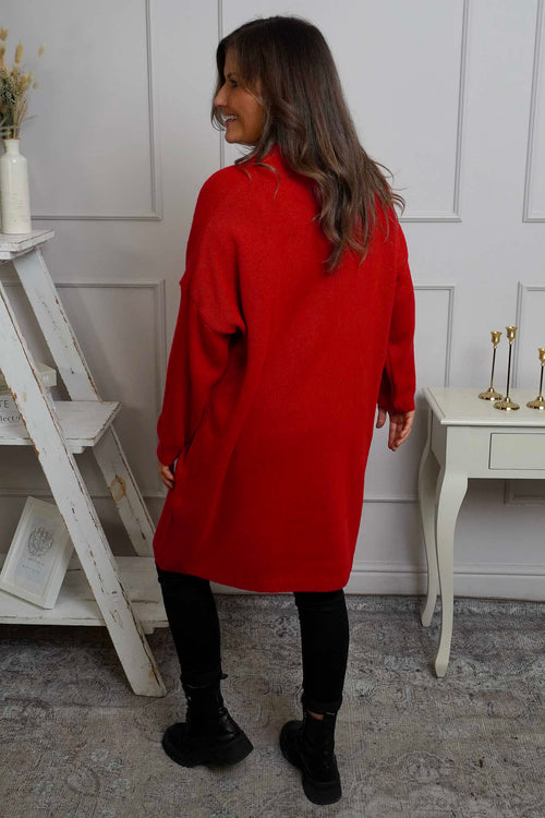 Love Knitted Jumper Dress Red - Image 4