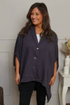 Carleen Batwing Cotton Jacket Charcoal