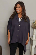 Carleen Batwing Cotton Jacket Charcoal Charcoal - Carleen Batwing Cotton Jacket Charcoal