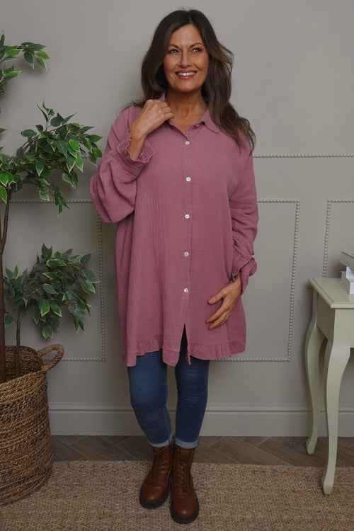 Krista Crinkle Cotton Shirt Pink - Image 2