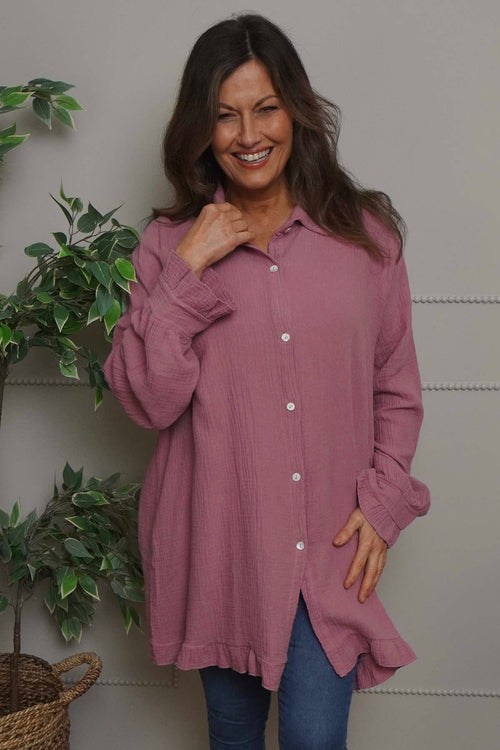 Krista Crinkle Cotton Shirt Pink - Image 1