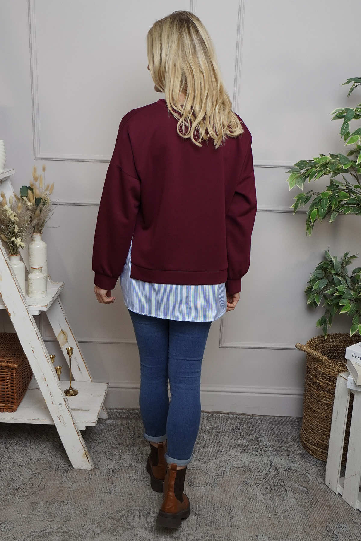 Gail Layer Detail Top Wine