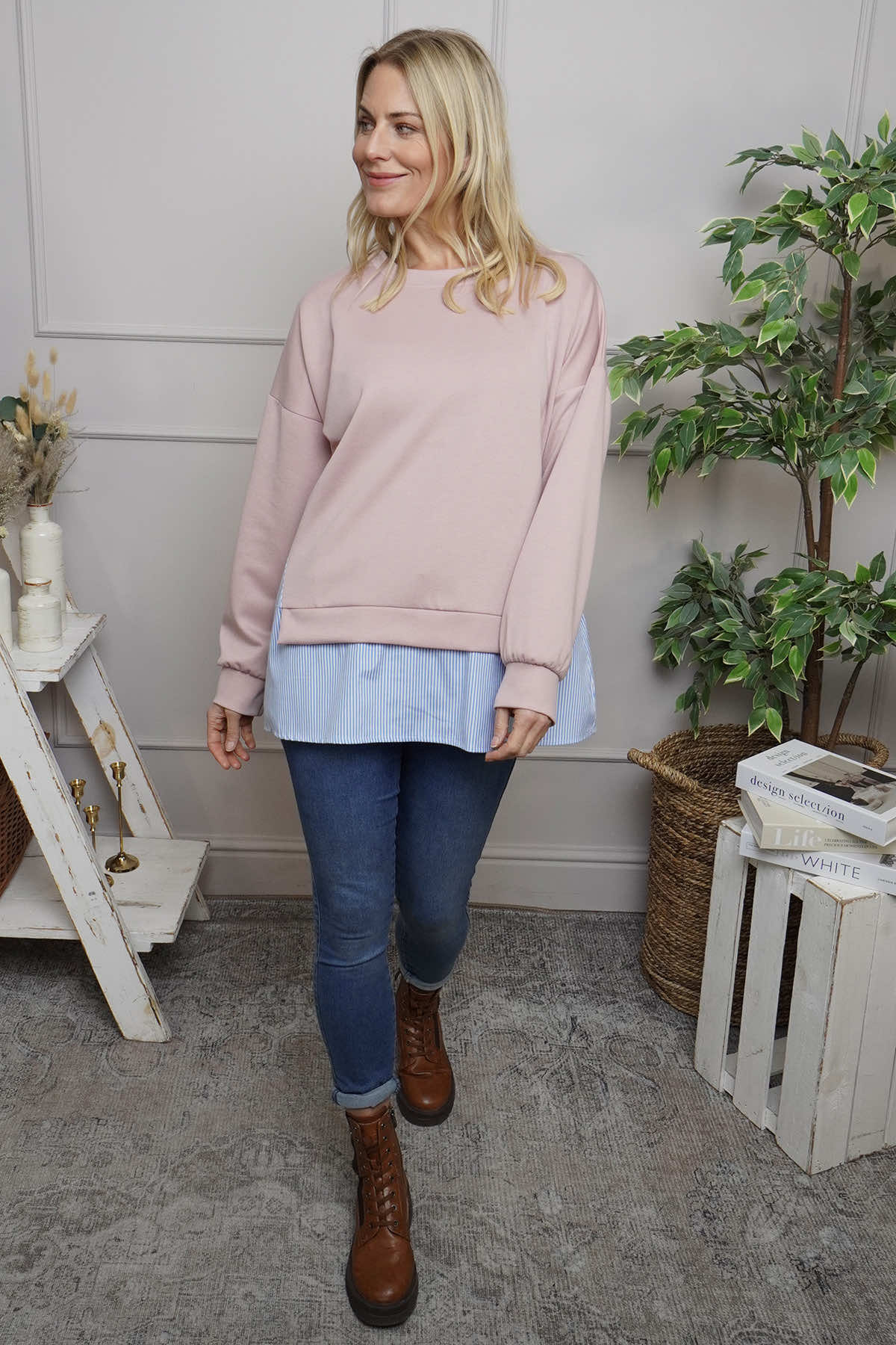 Gail Layer Detail Top Pink