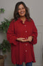 Krista Crinkle Cotton Shirt Red
