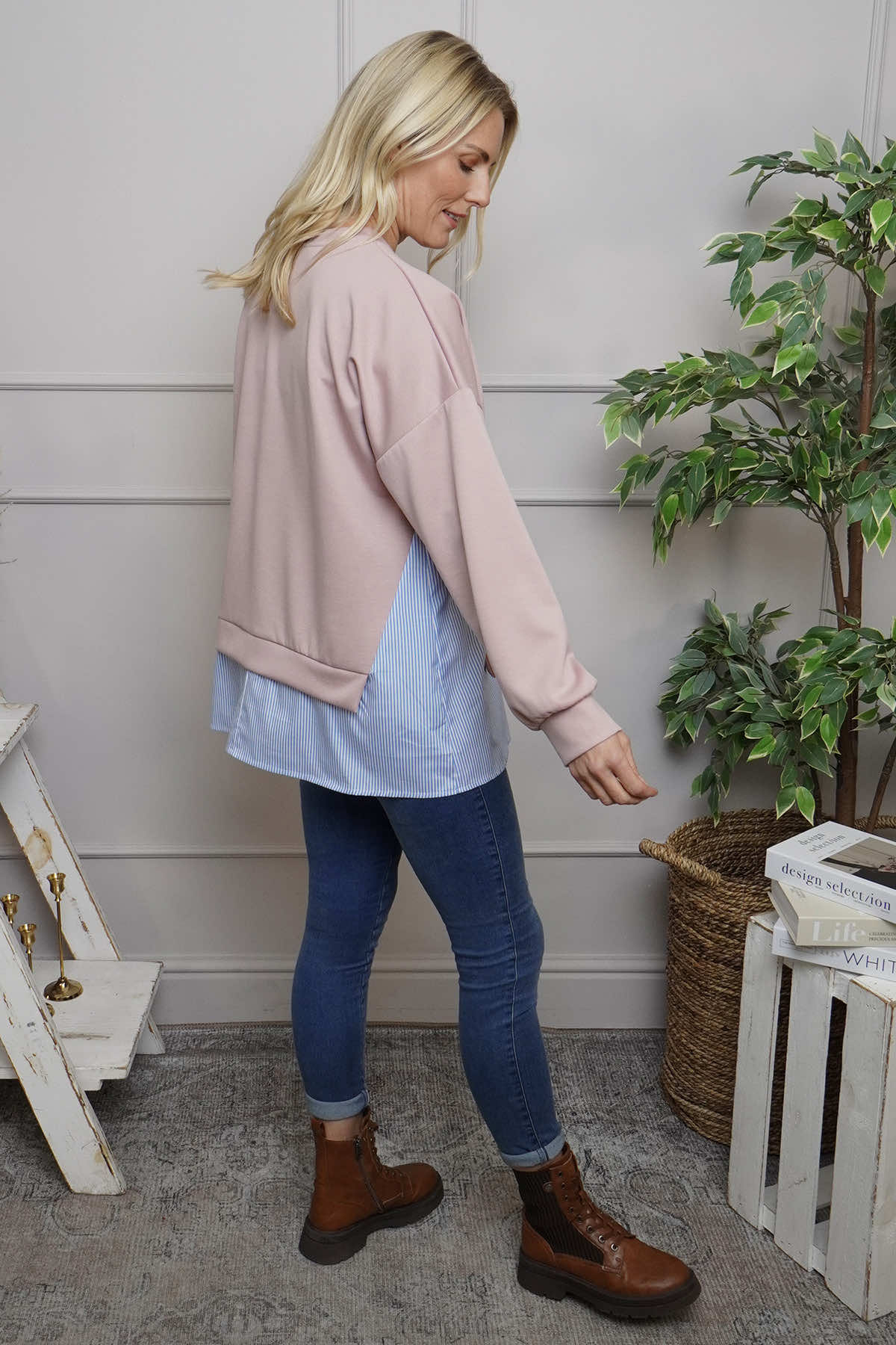 Gail Layer Detail Top Pink