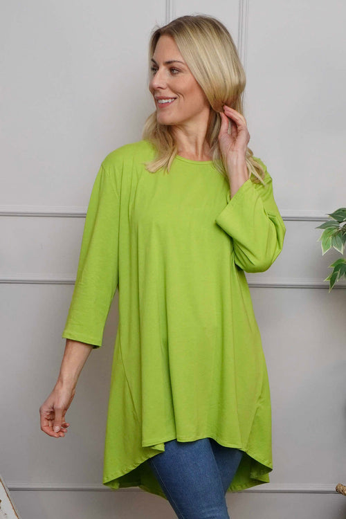 Lulu Button Back Cotton Top Green - Image 3
