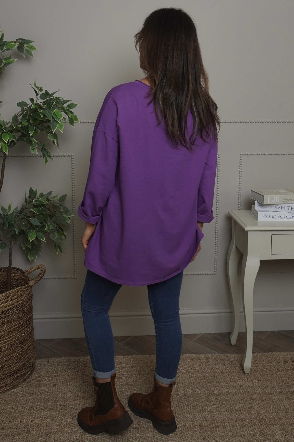 Kelilah Pocket Cotton Top Berry