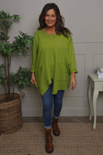 Kelilah Pocket Cotton Top Green Green - Kelilah Pocket Cotton Top Green