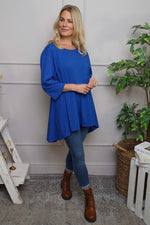Lulu Button Back Cotton Top Cobalt Cobalt - Lulu Button Back Cotton Top Cobalt