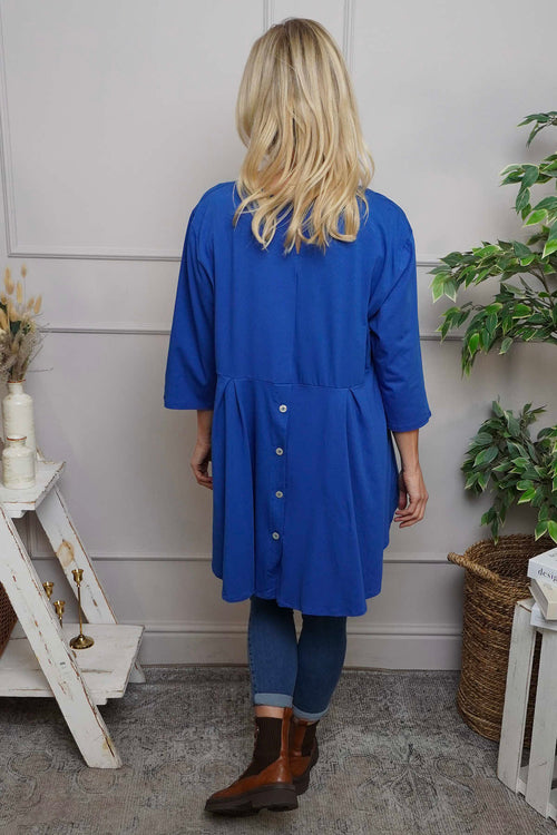 Lulu Button Back Cotton Top Cobalt - Image 2