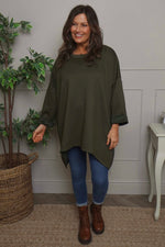 Lynne Zip Dipped Hem Top Khaki Khaki - Lynne Zip Dipped Hem Top Khaki