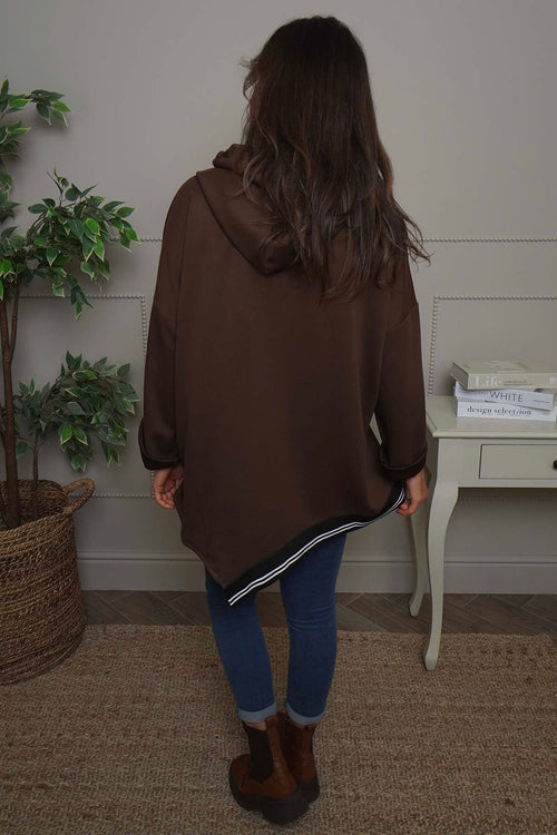 Anya Asymmetric Hooded Top Cocoa - Image 4