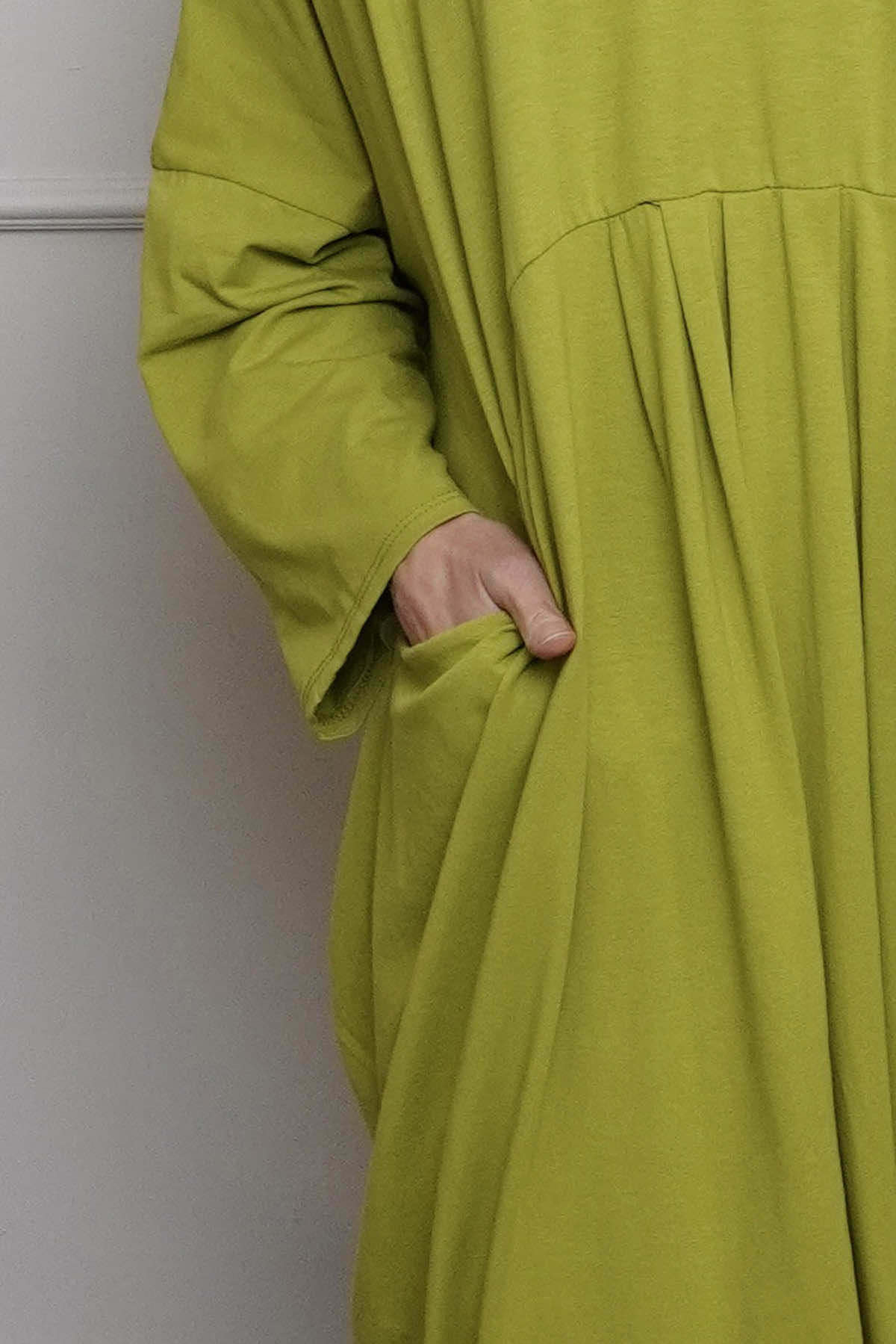 Fenella Long Sleeve Cotton Dress Olive