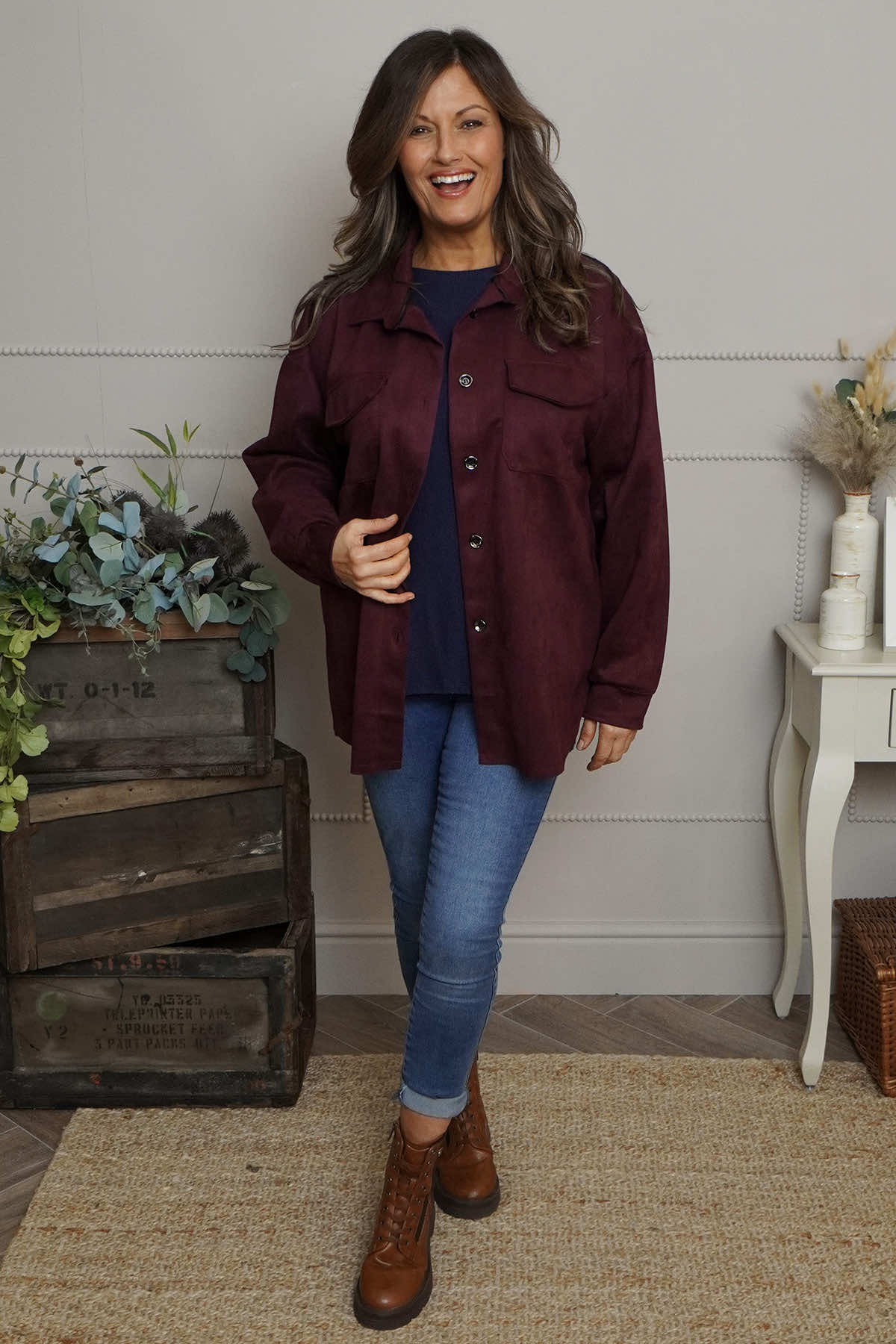 Anita Shacket Burgundy