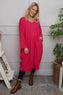 Fenella Long Sleeve Cotton Dress Fuchsia