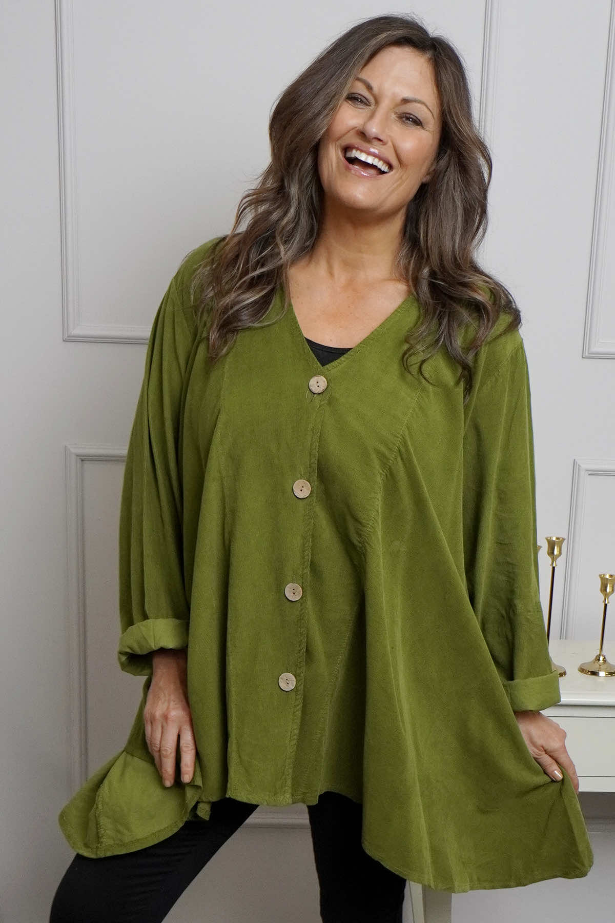 Anika Needlecord Jacket Olive