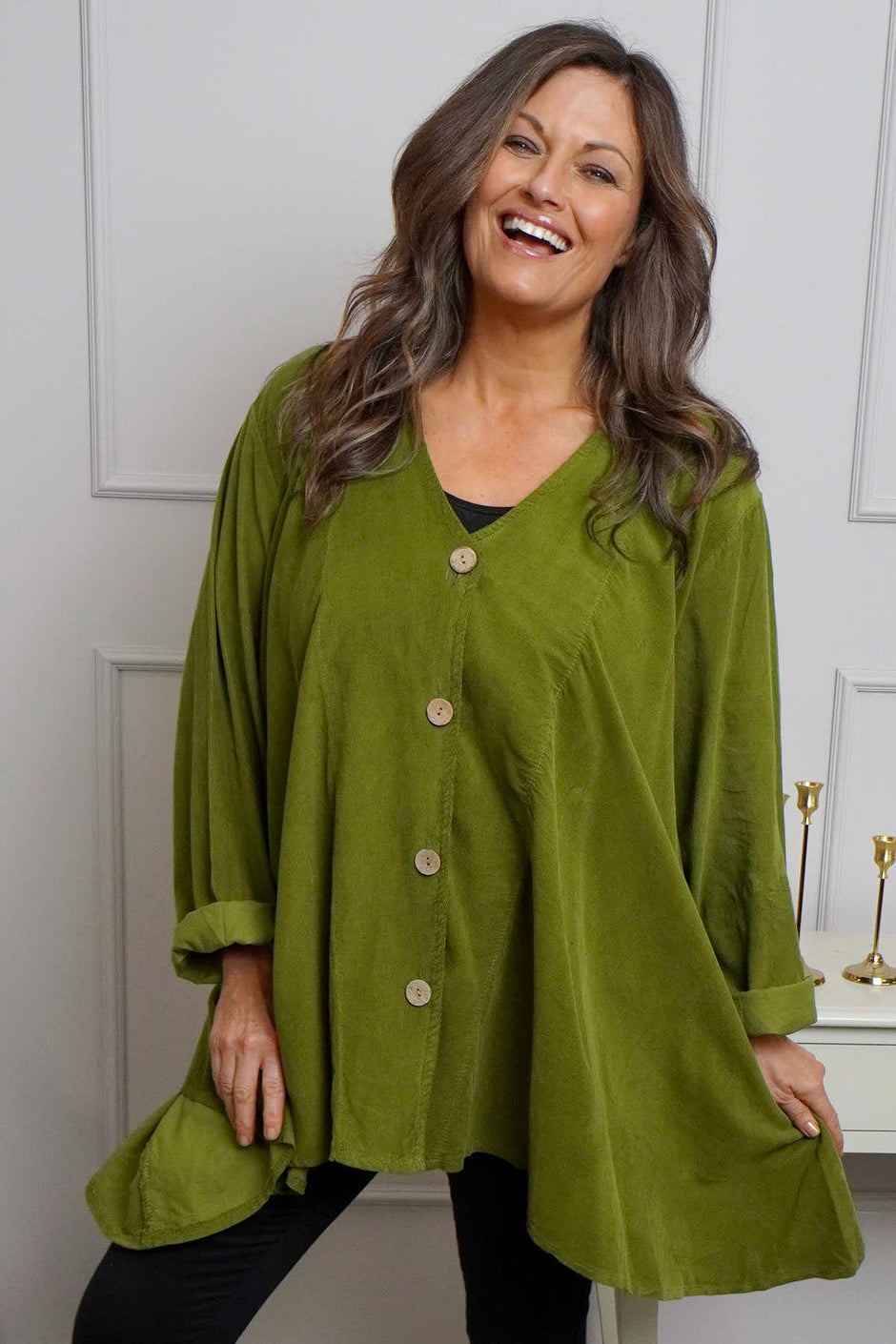 Anika Needlecord Jacket Olive