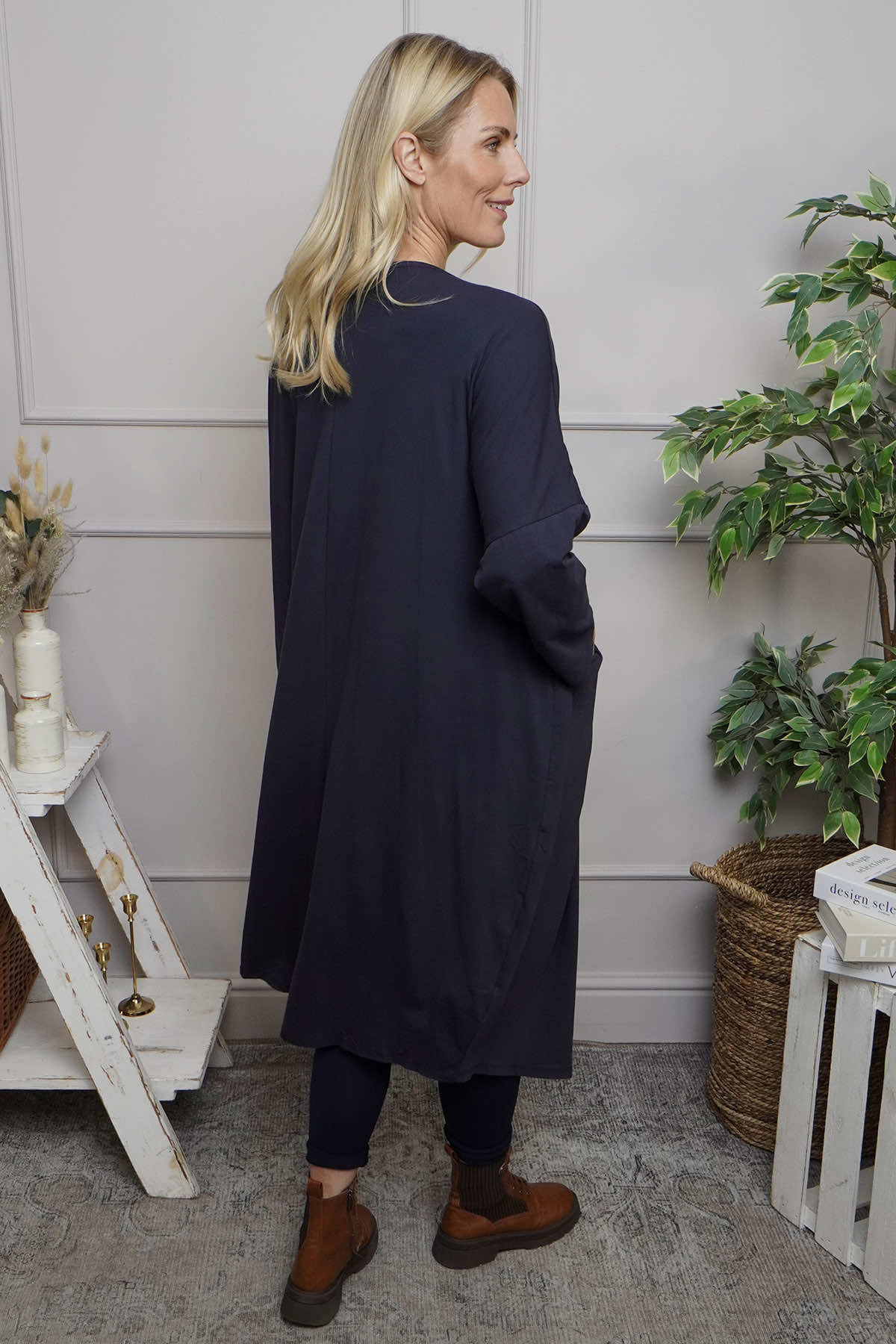 Fenella Long Sleeve Cotton Dress Navy