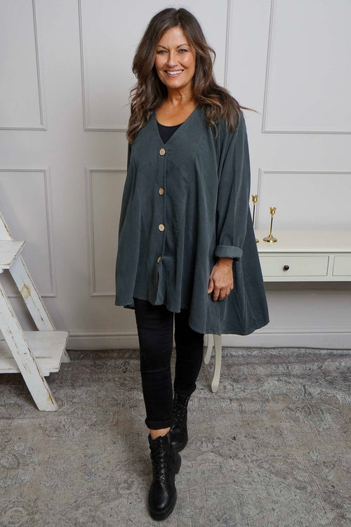 Anika Needlecord Jacket Charcoal