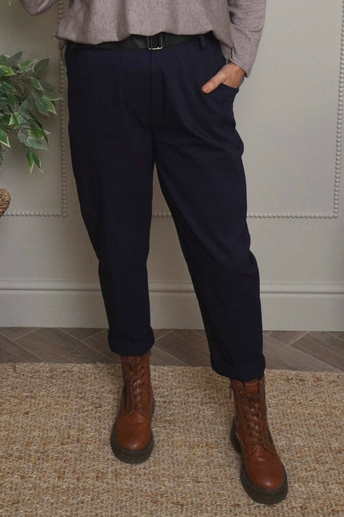 Philippa Belted Trousers Navy - Image 2