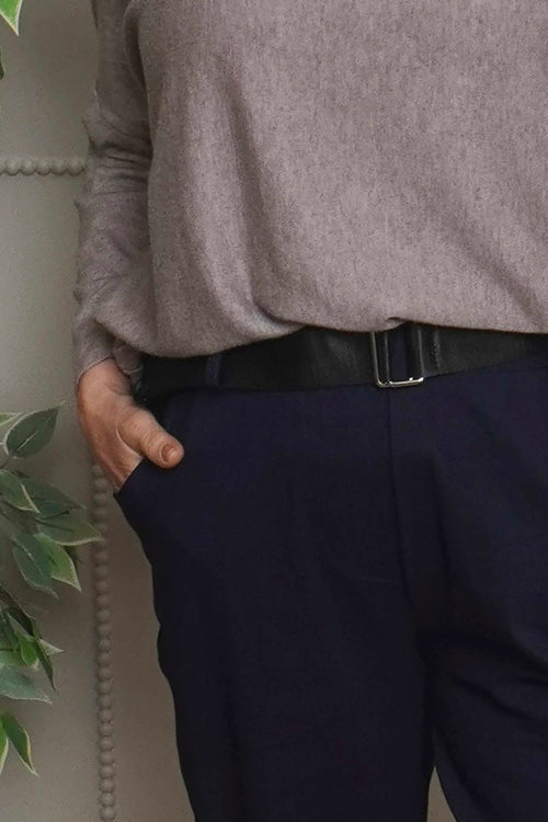 Philippa Belted Trousers Navy - Image 3