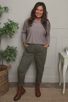 Philippa Belted Trousers Khaki