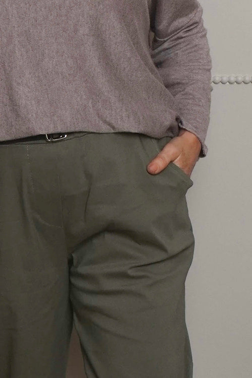 Philippa Belted Trousers Khaki - Image 3