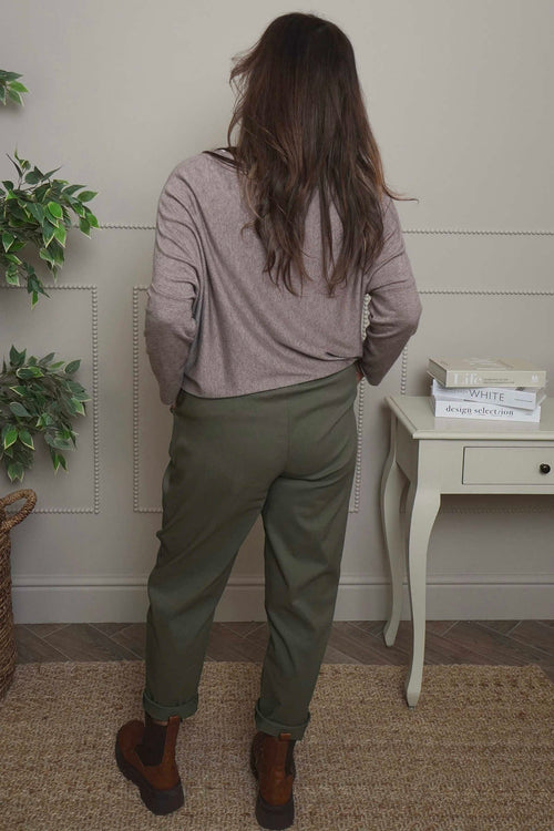 Philippa Belted Trousers Khaki - Image 4
