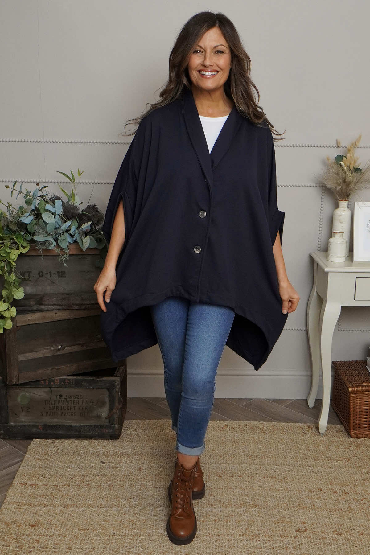 Carleen Batwing Cotton Jacket Black